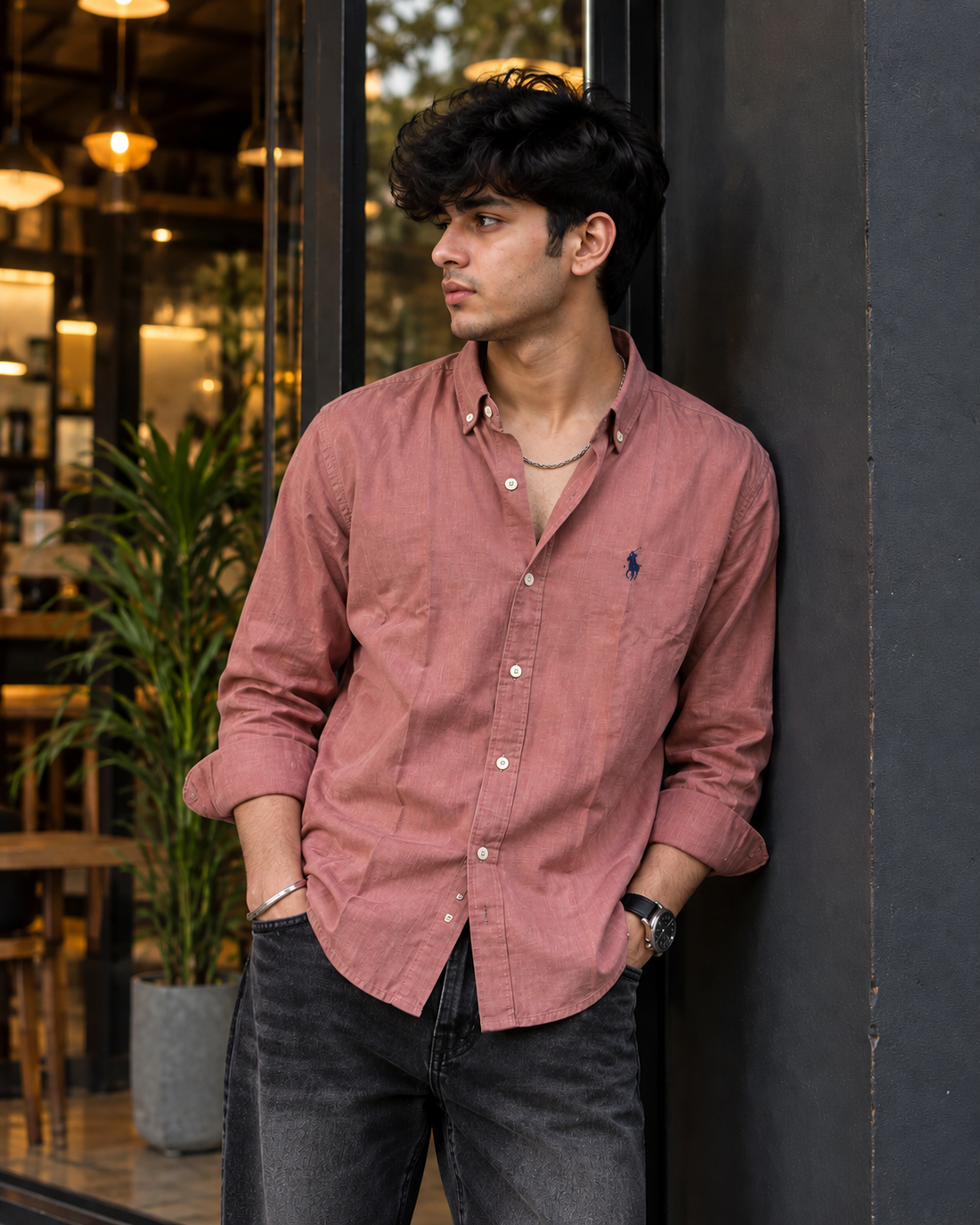 Men’s Premium Mauve Full-Sleeve Casual Shirt