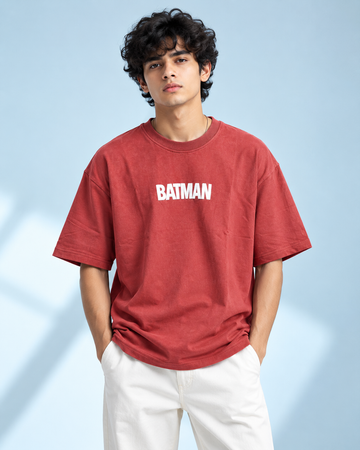 Red Batman Graphic Oversized T-Shirt