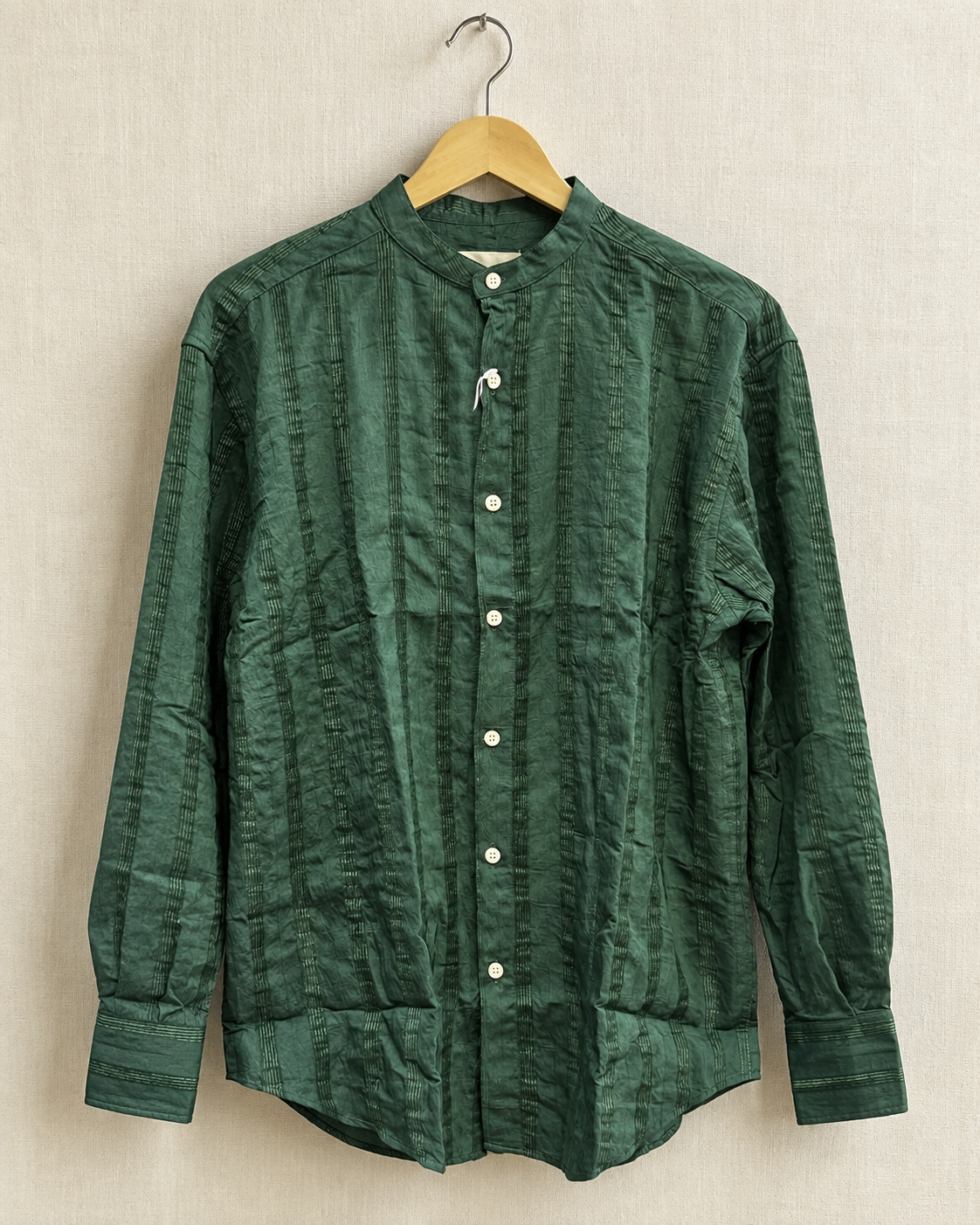 Men’s Premium Emerald Green Textured Full-Sleeve Shirt