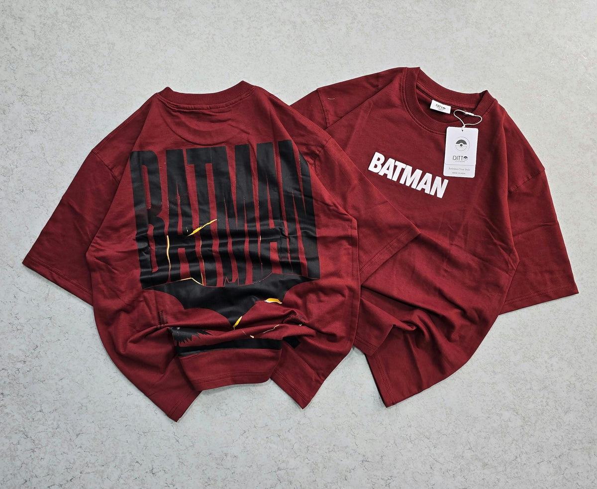 Red Batman Graphic Oversized T-Shirt