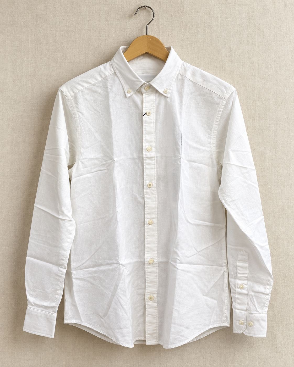 Men’s Premium White Textured Full-Sleeve Casual Shirt