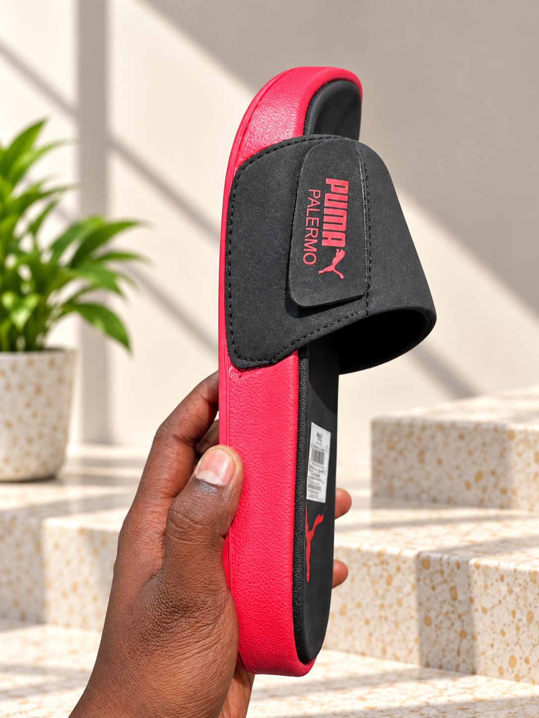 Puma Palermo Black & Red Slides for Men