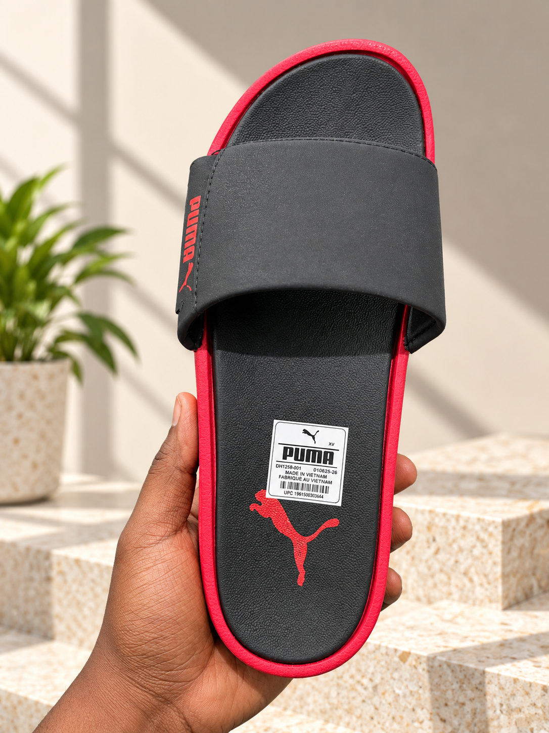 Puma Palermo Black & Red Slides for Men