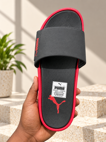 Puma Palermo Black & Red Slides for Men