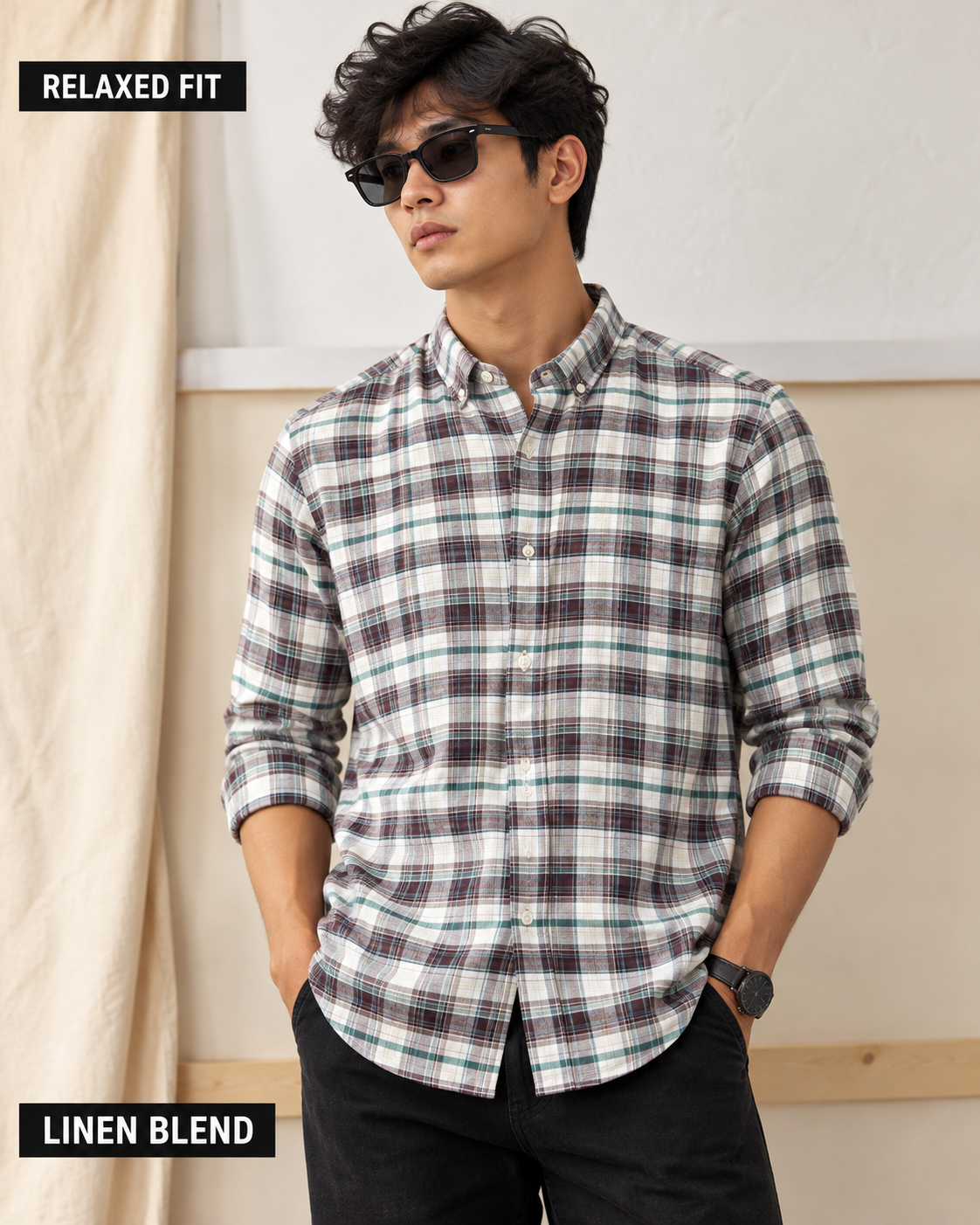 Men’s Premium Multicolor Plaid Check Shirt – Regular Fit