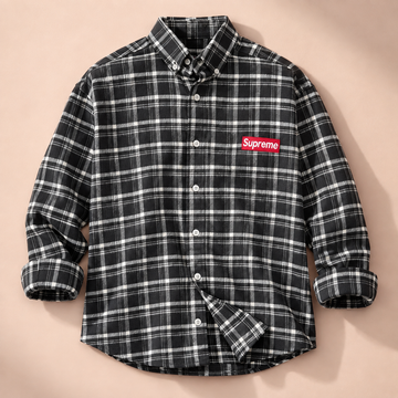 Premium Black Checked Flannel Shirt
