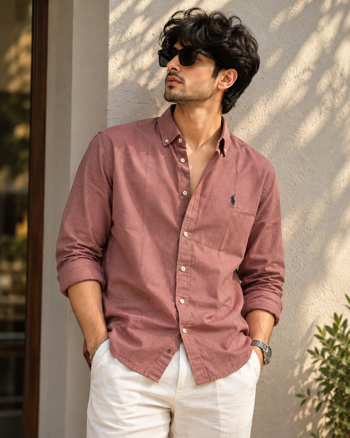 Men’s Premium Mauve Full-Sleeve Casual Shirt