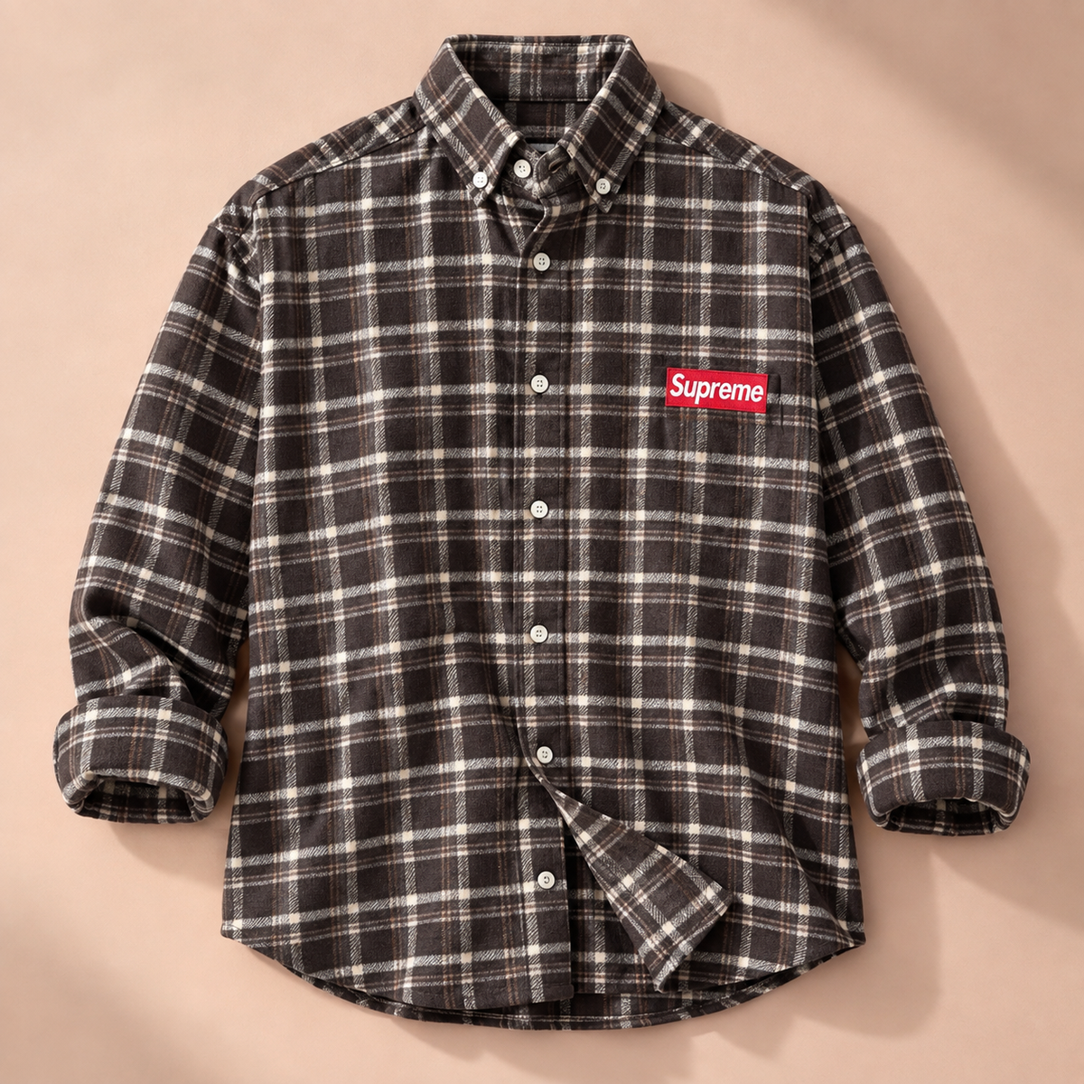 Brown Plaid Flannel Shirt