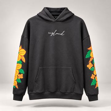 Men’s Black Floral Graphic Hoodie